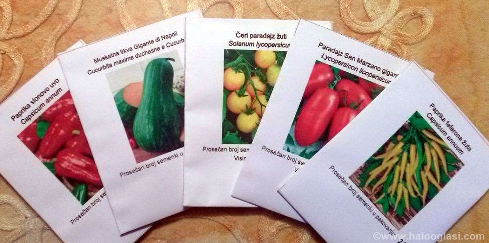 Seme povrća (paradajz, paprika, krastavac, celer, peršun ...) 